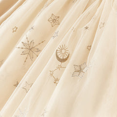 Dave&Bella Toddler Girls Apricot-yellow Delicate Mesh Princess Dress(wallet bag)