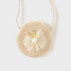 Dave&Bella Toddler Girls Apricot-yellow Delicate Mesh Princess Dress(wallet bag)