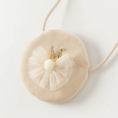 Dave&Bella Toddler Girls Apricot-yellow Delicate Mesh Princess Dress(wallet bag)