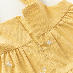 Dave&Bella Toddler Girls Autumn Casual Cotton Yellow Suspender Dress