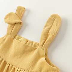 Dave&Bella Toddler Girls Autumn Casual Cotton Yellow Suspender Dress