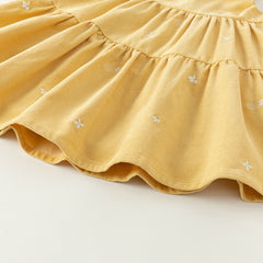 Dave&Bella Toddler Girls Autumn Casual Cotton Yellow Suspender Dress