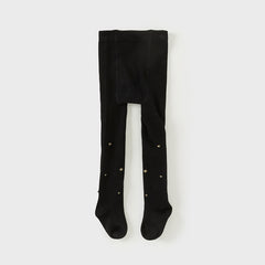 Dave&Bella Girls Autumn Black Star Print Footed Tights Leggings