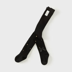 Dave&Bella Girls Autumn Black Star Print Footed Tights Leggings