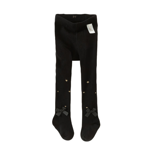 Dave&Bella Girls Autumn Black Star Print Footed Tights Leggings
