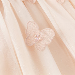 Dave&Bella Toddler Girls Autumn Charming Light Pink Mesh Princess Dress