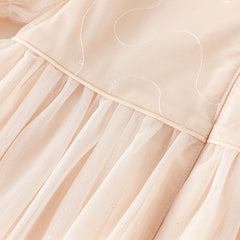 Dave&Bella Toddler Girls Autumn Charming Light Pink Mesh Princess Dress