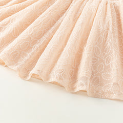 Dave&Bella Toddler Girls Autumn Adorable Light Pink Doll Collar Mesh Princess Dress