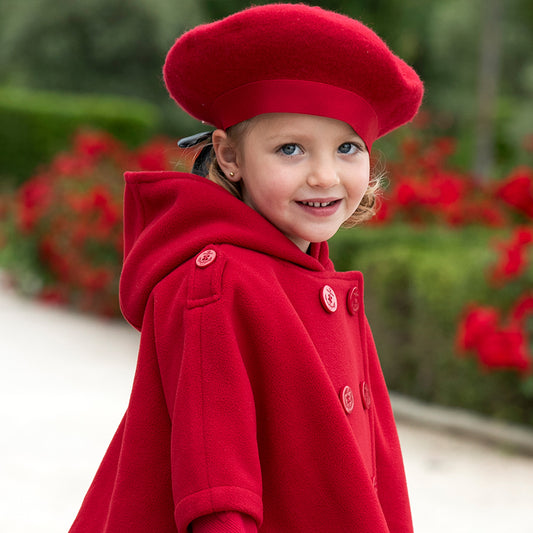 Dave&Bella Autumn Cherry Red Elegance Girls Beret Hat