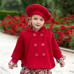Dave&Bella Autumn Cherry Red Elegance Girls Beret Hat