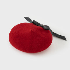 Dave&Bella Autumn Cherry Red Elegance Girls Beret Hat