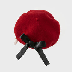 Dave&Bella Autumn Cherry Red Elegance Girls Beret Hat