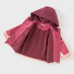 Dave&Bella Toddler Boys/Girls Red/Rose Hooded Detachable Fleece Liner Jackets
