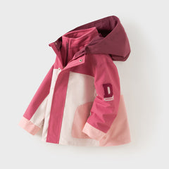 Dave&Bella Toddler Boys/Girls Red/Rose Hooded Detachable Fleece Liner Jackets