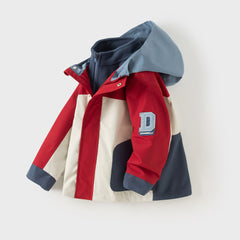 Dave&Bella Toddler Boys/Girls Red/Rose Hooded Detachable Fleece Liner Jackets
