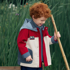 Dave&Bella Toddler Boys/Girls Red/Rose Hooded Detachable Fleece Liner Jackets