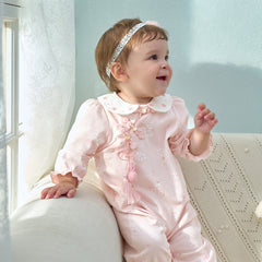 Dave&Bella Baby Girl Newborn Casual Cotton Floral Romper Jumpsuit