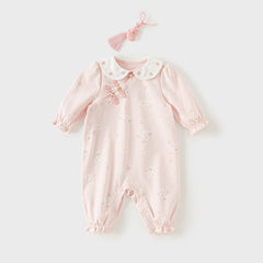 Dave&Bella Baby Girl Newborn Casual Cotton Floral Romper Jumpsuit