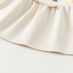 Dave&Bella Toddler Girls Autumn Milk White/Pearl Pink Adorable Party Dress