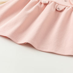 Dave&Bella Toddler Girls Autumn Milk White/Pearl Pink Adorable Party Dress