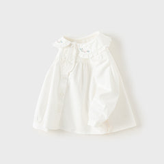 Dave&Bella Girls Spring Cotton Sweet Doll Collar Blouse Tops