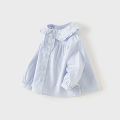 Dave&Bella Girls Spring Cotton Sweet Doll Collar Blouse Tops