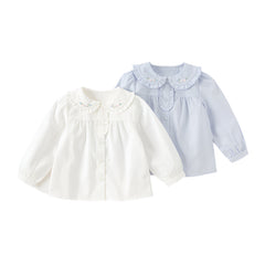 Dave&Bella Girls Spring Cotton Sweet Doll Collar Blouse Tops