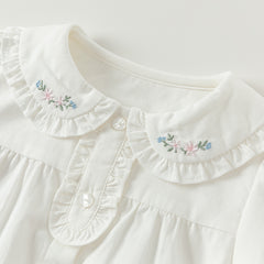 Dave&Bella Girls Spring Cotton Sweet Doll Collar Blouse Tops