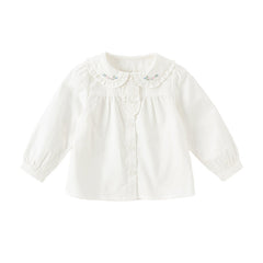 Dave&Bella Girls Spring Cotton Sweet Doll Collar Blouse Tops