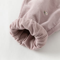 Dave&Bella Toddler Girls Autumn Purple Print Breathable Loose Drawstring Pants