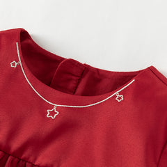 Dave&Bella Toddler Girls Autumn Festival Red Fluffy Mesh Princess Dress