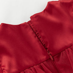 Dave&Bella Toddler Girls Autumn Festival Red Fluffy Mesh Princess Dress