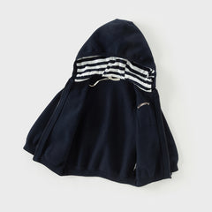 Dave&Bella Toddler Boys Autumn Blue Cotton Breathable Hooded Outwear Sweater Coats