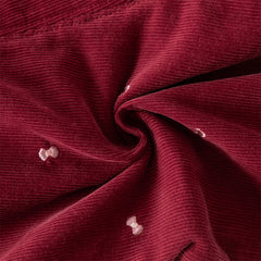 Dave&Bella Toddler Girls Winter Dark Red Pure Cotton Casual Pants