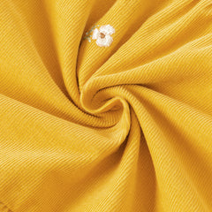 Dave&Bella Toddler Girls Dress Autumn Yellow Cotton Corduroy Princess Dress