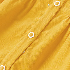 Dave&Bella Toddler Girls Dress Autumn Yellow Cotton Corduroy Princess Dress