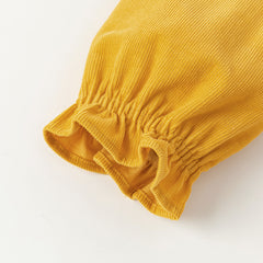 Dave&Bella Toddler Girls Dress Autumn Yellow Cotton Corduroy Princess Dress