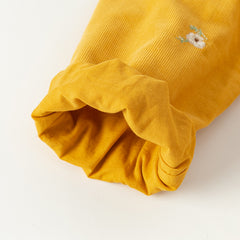 Dave&Bella Toddler Girls Dress Autumn Yellow Cotton Corduroy Princess Dress