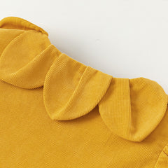 Dave&Bella Toddler Girls Dress Autumn Yellow Cotton Corduroy Princess Dress