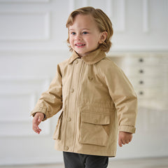 Dave&Bella Toddler Boys Khaki Warm Long Sleeve Jacket