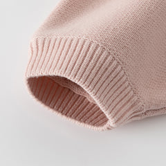 Dave&Bella Toddler Girls Grey Pink Knit hooded Cape-style Sweater Tops