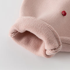 Dave&Bella Toddler Girls Grey Pink Knit hooded Cape-style Sweater Tops