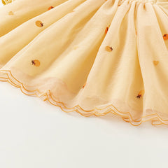 Dave&Bella Toddler Girls Autumn Adorable Orange Princess Mesh Dress(wallet bag)