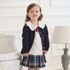 Dave&Bella Girls 2025 Preppy Knit Sweater Cardigans – Versatile & Stylish