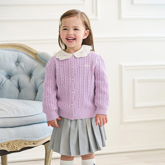 Dave&Bella Girls 2025 Preppy Knit Sweater Cardigans – Versatile & Stylish