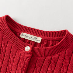 Dave&Bella Girls 2025 Preppy Knit Sweater Cardigans – Versatile & Stylish