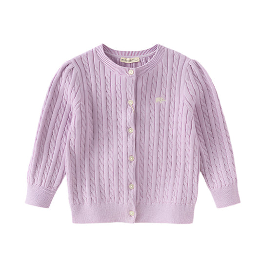 Dave&Bella Girls 2025 Preppy Knit Sweater Cardigans – Versatile & Stylish