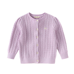 Dave&Bella Girls 2025 Preppy Knit Sweater Cardigans – Versatile & Stylish