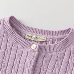 Dave&Bella Girls 2025 Preppy Knit Sweater Cardigans – Versatile & Stylish