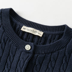 Dave&Bella Girls 2025 Preppy Knit Sweater Cardigans – Versatile & Stylish